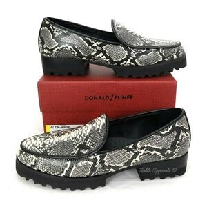 Donald J. Pliner Womens Snake Print Loafers Lug Sole US 6